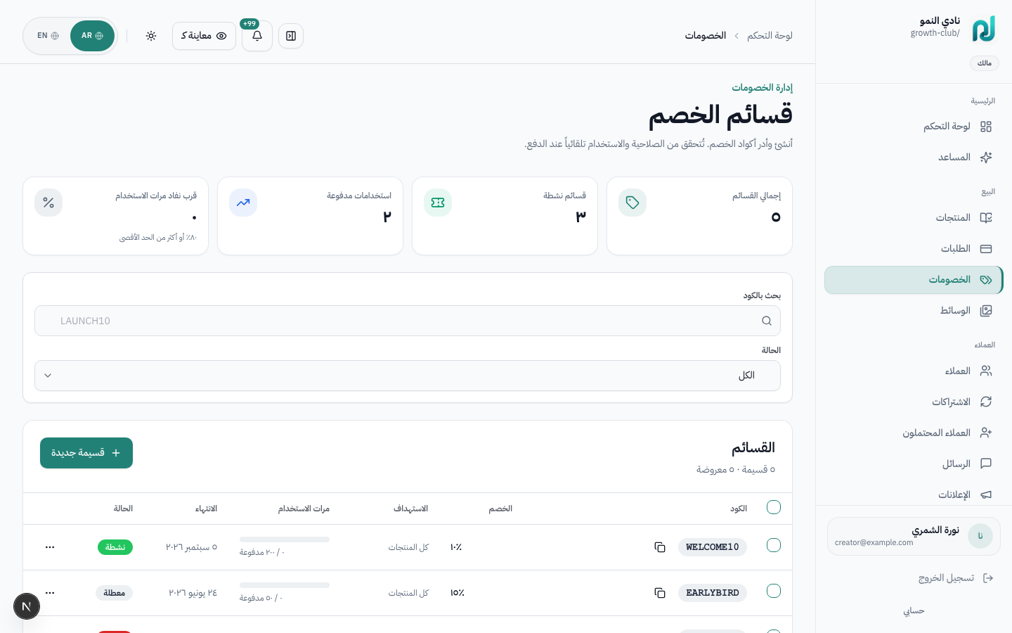 الخصومات